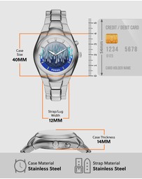 Fossil - Archival Big Tic Silver Tone Analogue-Digital Watch