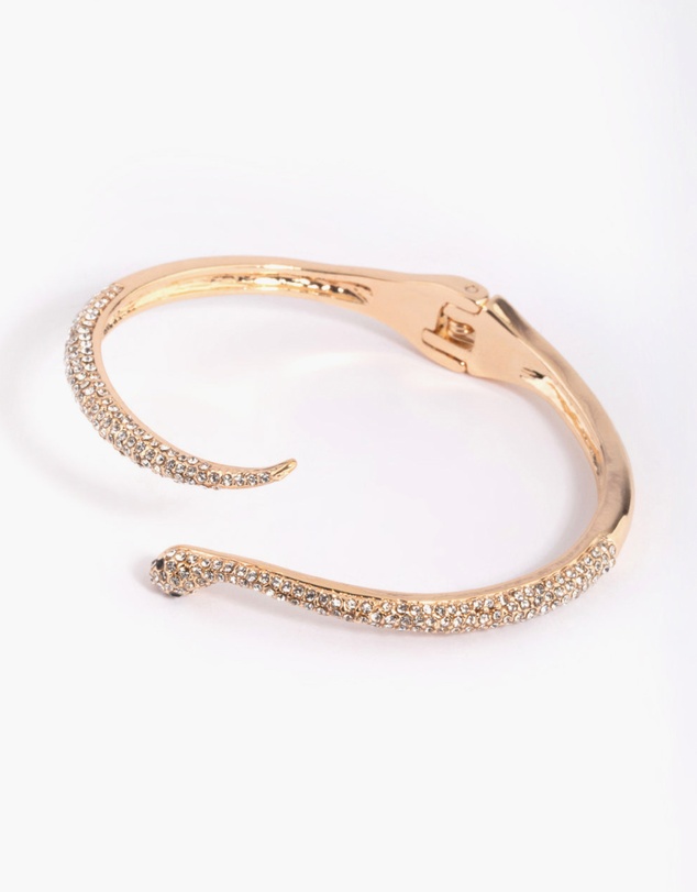 Lovisa - Gold Diamante Snake Hinge Bracelet