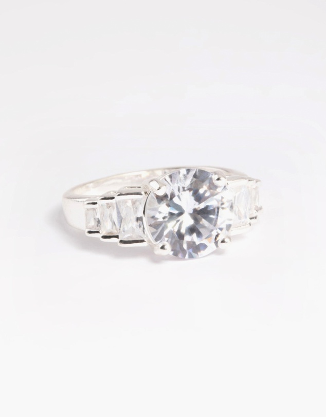 Lovisa - Silver Plated Cubic Zirconia Solitaire Ring