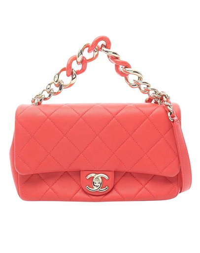 Pre-Loved by Azura Reborn - Pre-Loved Small Quilted Lambskin Elegant Chain Single Flap