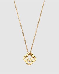 Elli Jewelry - Necklace Crystal Cloverleaf 925 Sterling Silver Gold-Plated