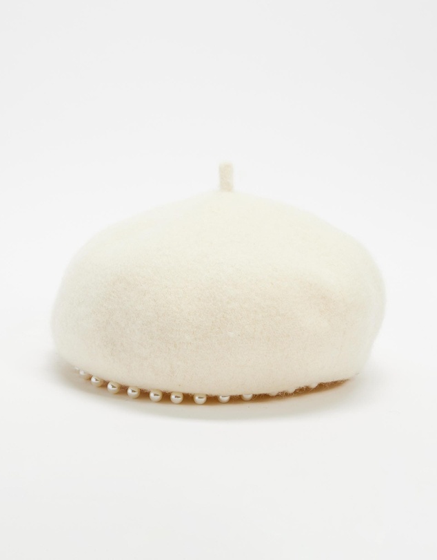 Mossée - Alina Pearl Beret Wool Hat