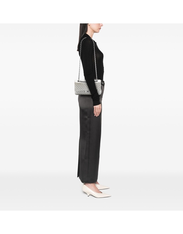 Pre-Loved by Azura Reborn - Pre-Loved Medium Classic Chevron Iridescent Lambskin Double Flap
