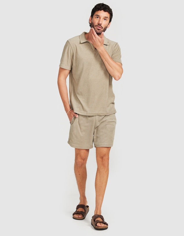 Vacay Swimwear - Olive Terry Polo
