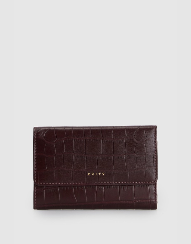 Evity - RFID Lila Croc Emboss Med Wallet