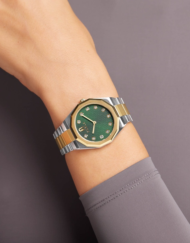 Furla - Heritage Furla 1927 35mm Green Dial with Gold Two Tone Strap
