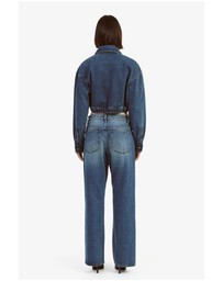 Bardot - Cropped Bomber Denim Jacket