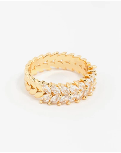 Lovisa - Gold Plated Navette Cubic Zirconia Layered Ring