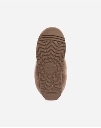 Ozwear Connection Uggs - Ugg Slippers Collar Unisex Premium Sheepskin Slippers Suede