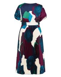 City Chic - Hailey Abstract Print Pleat Maxi Dress