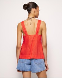 AERE - V-Neck Linen Top