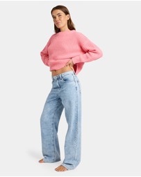 Roxy - Womens Dawn Patrol Mid Sunbleached Denim Jeans