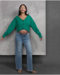 Soon Maternity - V-Neck Cropped Cardigan