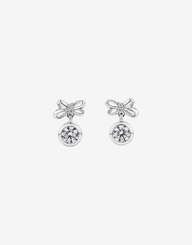 Michael Hill - Bow and Bauble Christmas Stud Earrings with Cubic Zirconia in Sterling Silver