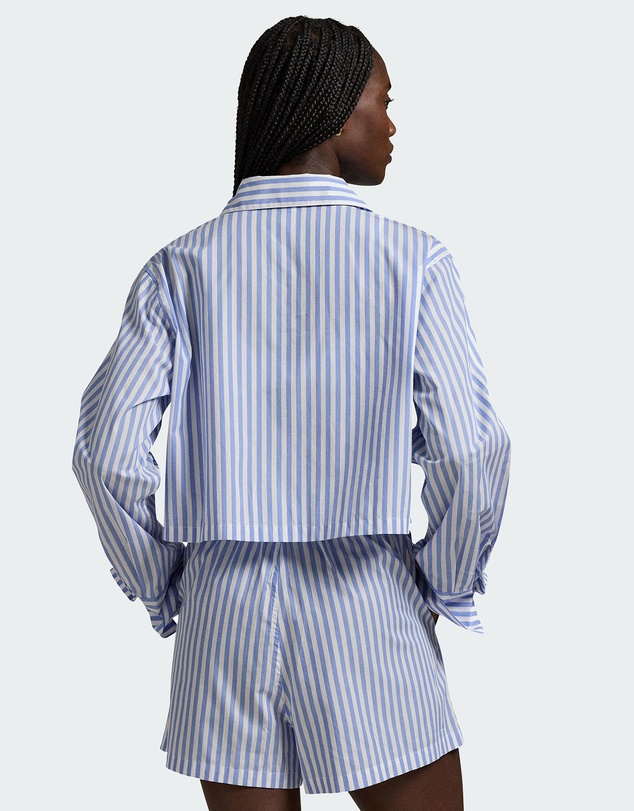 Polo Ralph Lauren - Shirting Stripes Crop Top & Boxer Short Cotton Pyjama Set