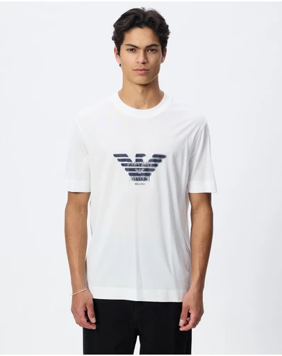 Emporio Armani - Graffiti Eagle Logo Print Jersey T-Shirt
