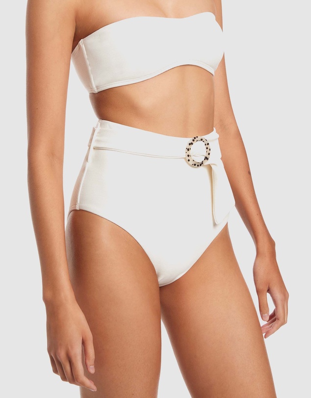 JETS - Isla Rib Belted High Waisted Bikini Bottom