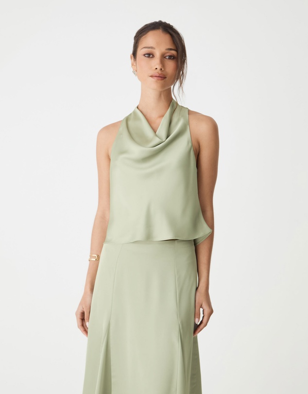 Forcast - Freya Satin Cowl Top