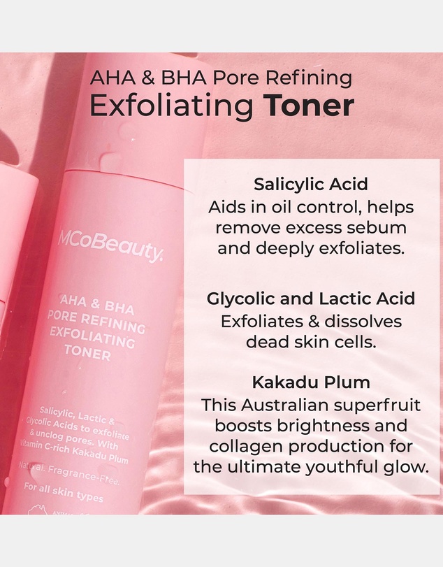 MCoBeauty - Clear AHA & BHA Pore Refining Exfoliating Toner 125ml