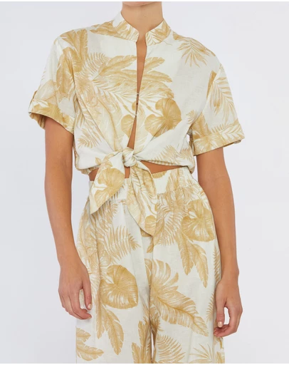 Amelius - Samara Linen Tie Front Top