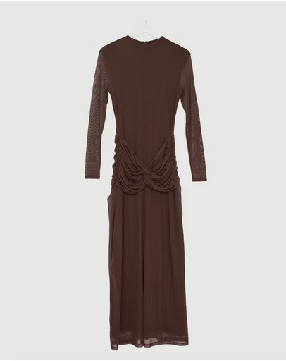 Revibe - Repaired Lover Willa Long Sleeve Mesh Maxi Dress - AU 12