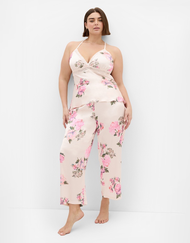 City Chic - Plus size Arcadia Cami Pant Set - pink