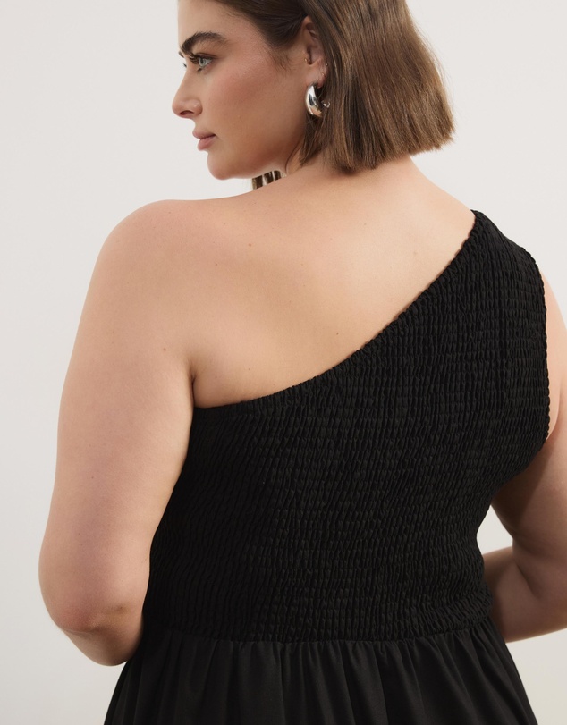 Atmos&Here Curvy - Josie Linen Blend One Shoulder Tiered Maxi Dress