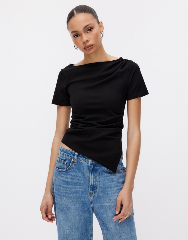 Minima Esenciales - Eliana Draped T-Shirt
