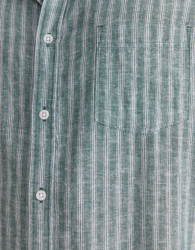 Sportscraft - Linen Short Sleeve Stripe Shirt