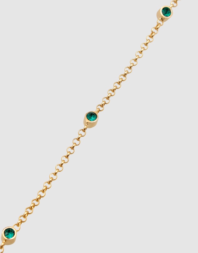 Elli Jewelry - Green Crystal Filigree Bracelet in Gold-Plated 925 Silver