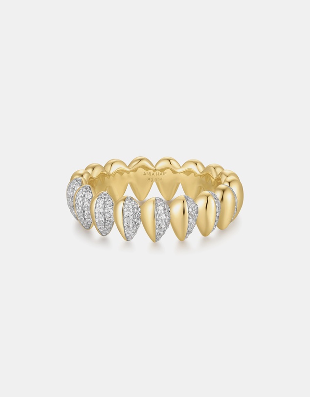 Ania Haie - Ania Haie Two-Tone Sparkling Puffy Spike Ring
