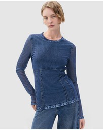 rag & bone - rb Miramar Mesh Long Sleeve Tee