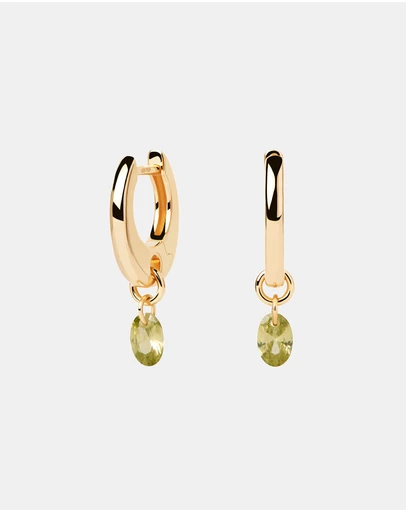 PDPAOLA - Green Lily Hoop Earrings