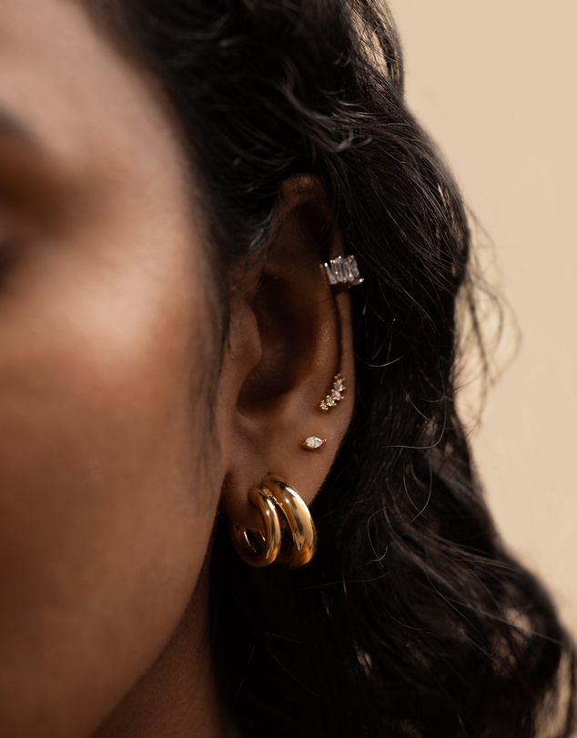 Wanderlust + Co - Hailey Double Nano Hoop 9mm Earrings
