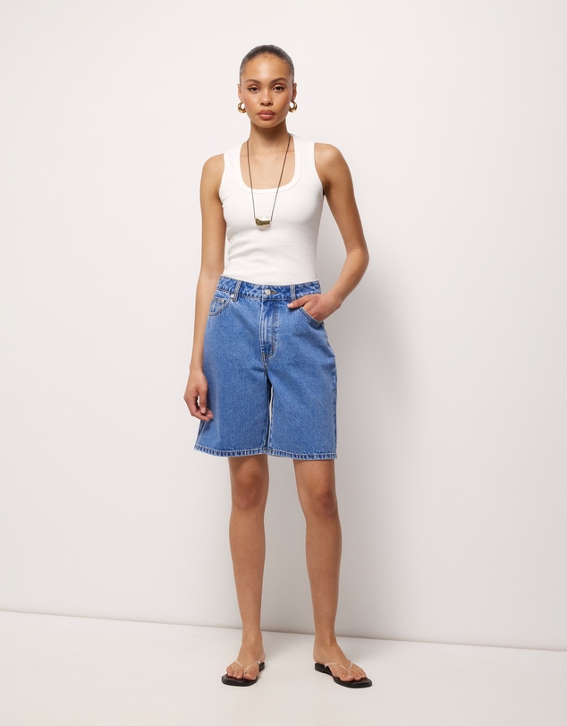 AERE - Longline Denim Shorts