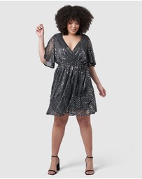 Pink Dusk by Curve Project - Glow Frill Hem Mini Dress