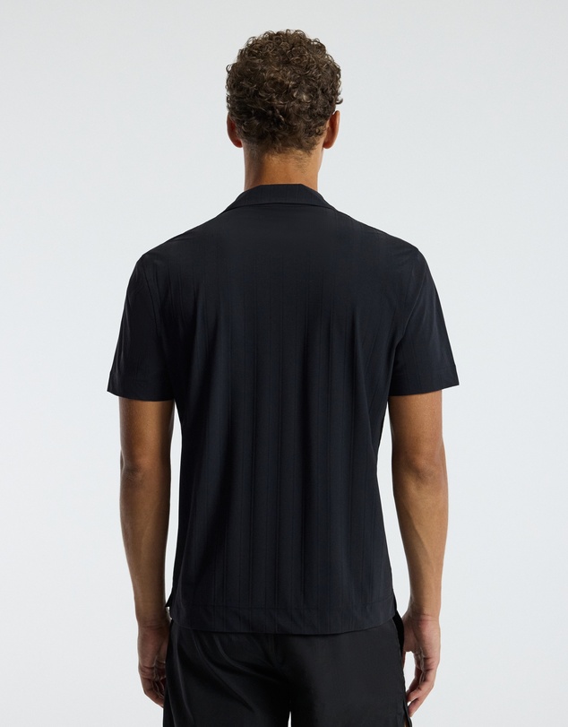 Calibre - Self Stripe Cuban Collar Shirt Black