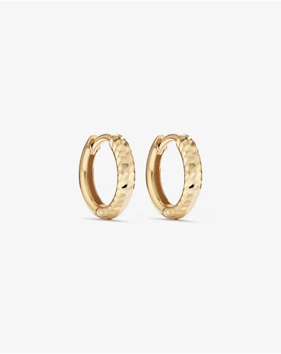 Michael Hill - 9mm Diamond Cut Huggie Hoop Earrings in 10kt Yellow Gold