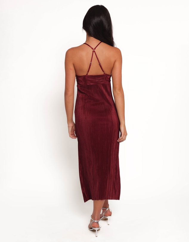 Petal & Pup - Safi Plisse Maxi Dress - Wine