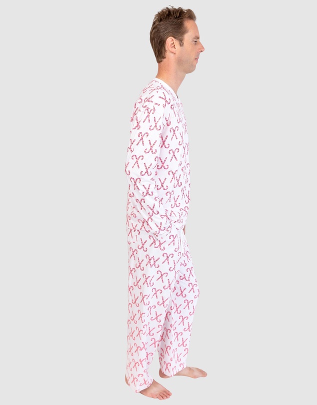 Sant And Abel - Men's Candy Cane Henley Top