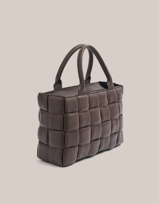 VESTIRSI - Margot XL Dark Chocolate Woven Tote
