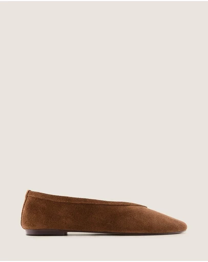 Shelly Shen - Salem Ballet Flats Chestnut Suede