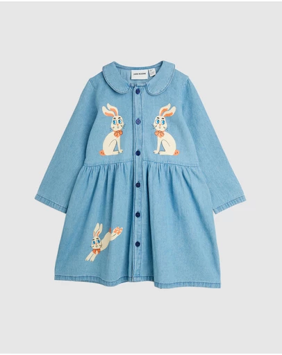 Mini Rodini - LW Denim Rabbit SP Woven Dress - Babies-Teens