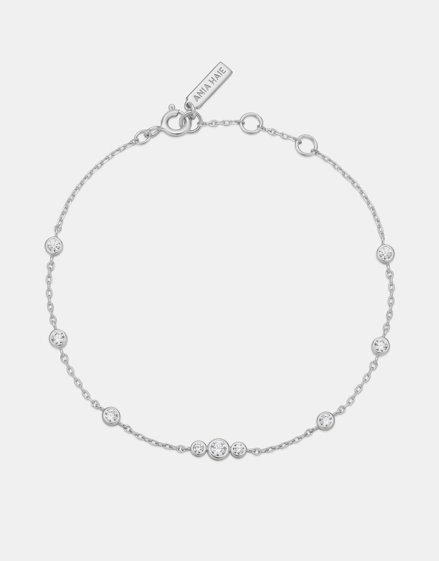 Ania Haie - Ania Haie Silver Sparkling Bezel Cubic Zirconia Station Bracelet