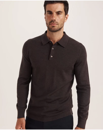SABA - Franklin Merino Wool Long Sleeve Polo