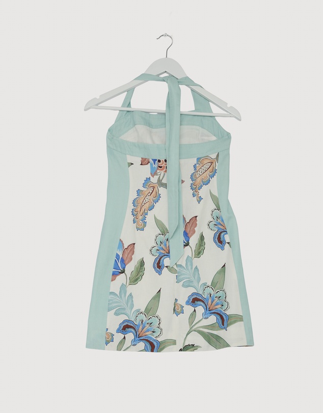 Revibe - Repaired KIVARI Azure Halter Mini Dress - AU 6