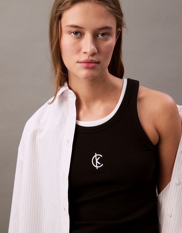 Calvin Klein Jeans - Ribbed Cotton Logo Tank Top