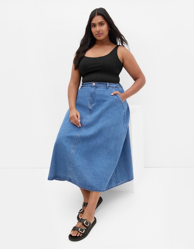 City Chic - Karina Denim Skirt