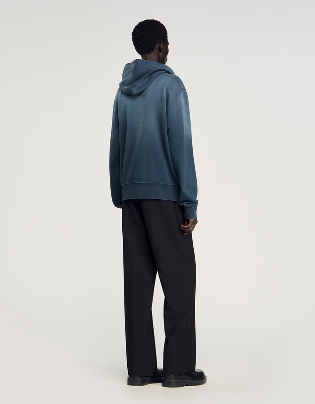 Sandro - Washed Zip Hoodie Sweatshirt