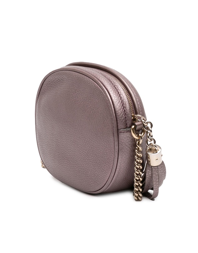 Pre-Loved by Azura Reborn - Pre-Loved Mini Metallic Pebbled Calfskin Soho Chain Crossbody